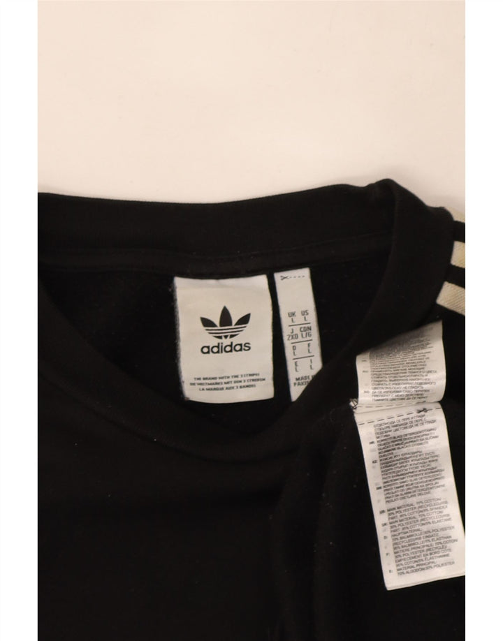Мужской свитер Adidas, большой черный хлопковый джемпер