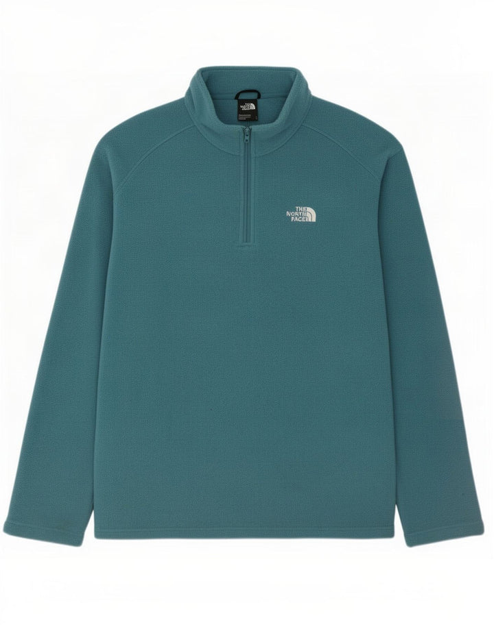 Мужской флисовый джемпер с воротником на молнии The North Face, большой синий полиэстер