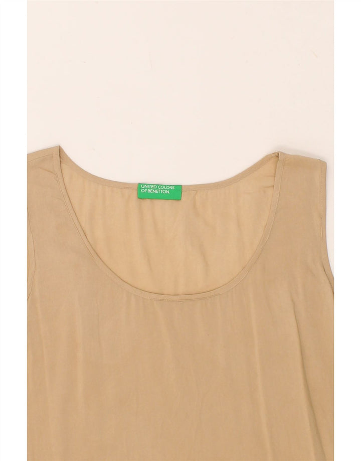 BENETTON Womens Vest Top UK 14 Large Beige Vintage Benetton and Second-Hand Benetton from Messina Hembry 