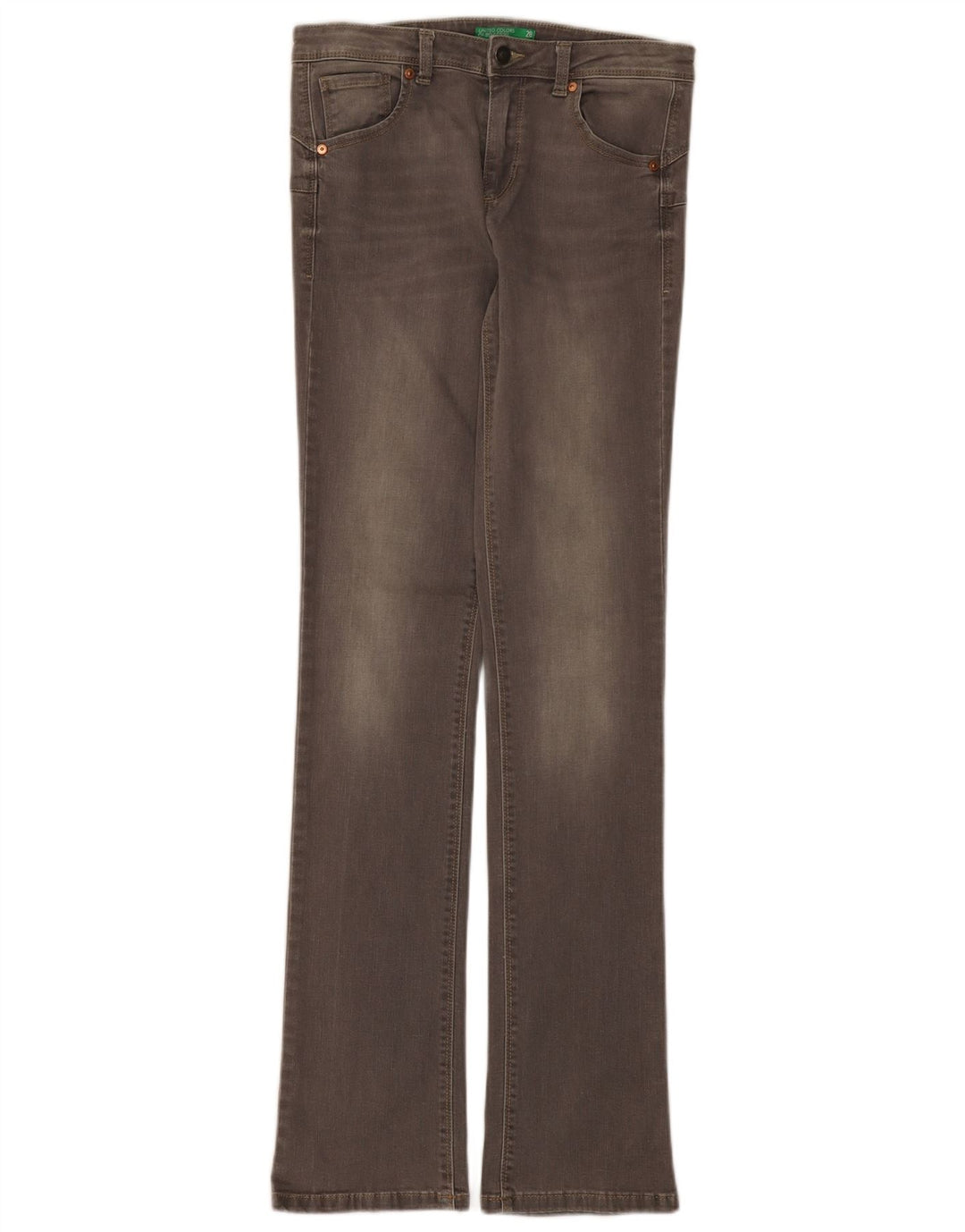 Женские джинсы скинни Benetton Bootcut W28 L33 Серые