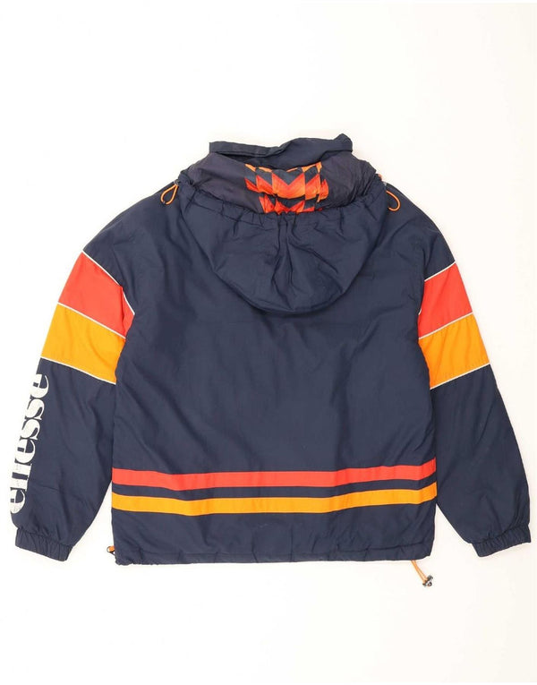 Ellesse Мужская стеганая куртка с капюшоном UK 34 XS Темно-синий Цветной блок