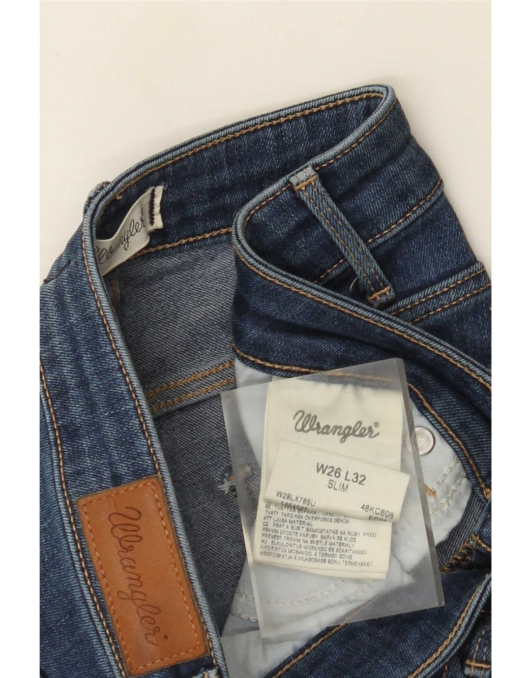 Женские узкие джинсы Wrangler W26 L32 синие, хлопок