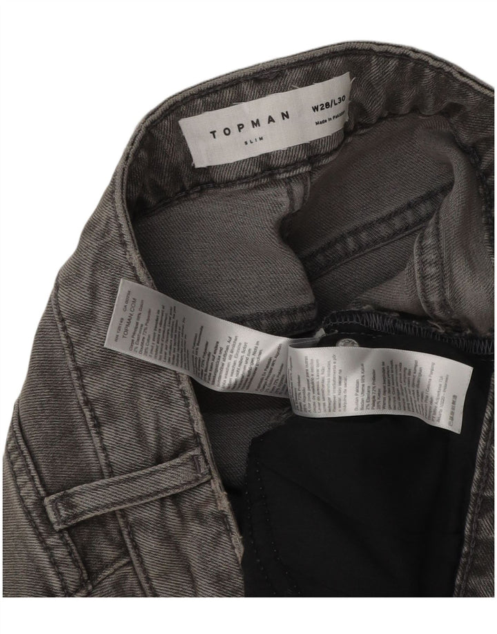 Мужские узкие джинсы Topman W28 L30 серые, хлопок