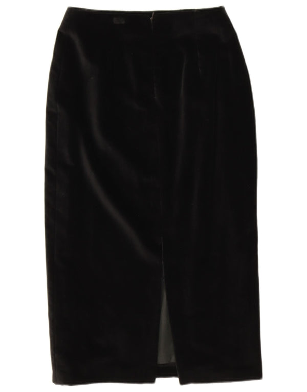 ROCCOBAROCCO Женская бархатная юбка миди с завышенной талией IT 42 Medium W24 Черная