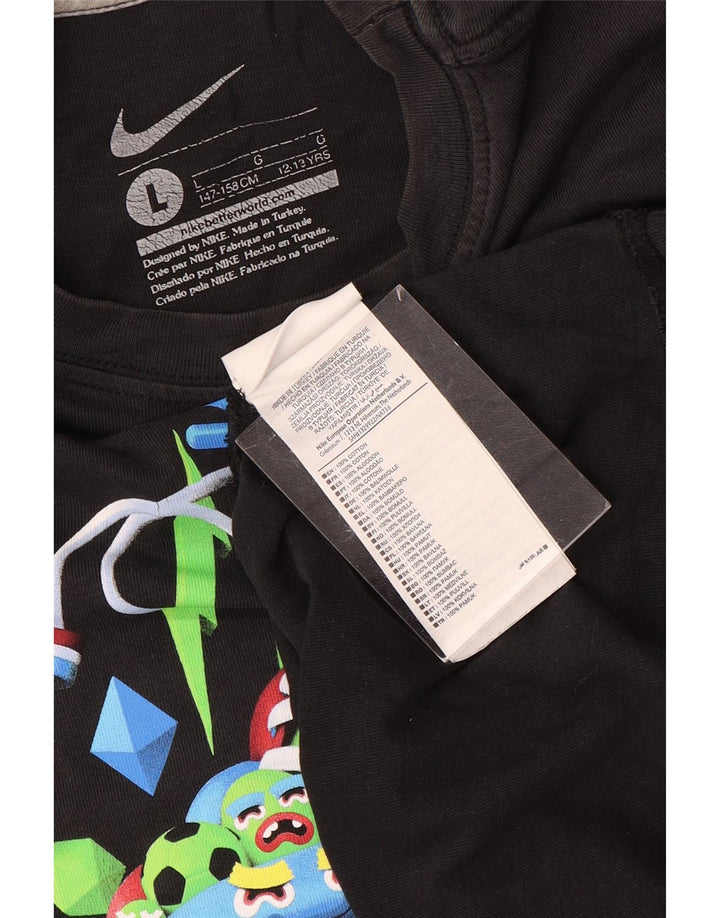 Футболка с рисунком Nike для мальчиков, 12–13 лет, большой черный цвет, хлопок