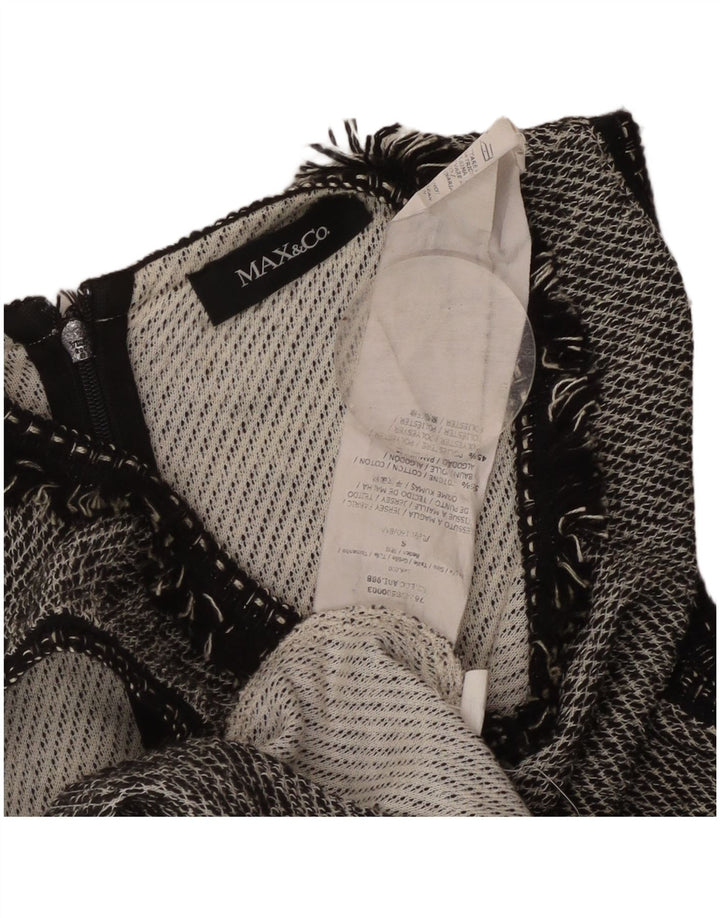 Женское платье А-силуэта без рукавов MAX & CO. UK 8, маленькое черное хлопковое платье