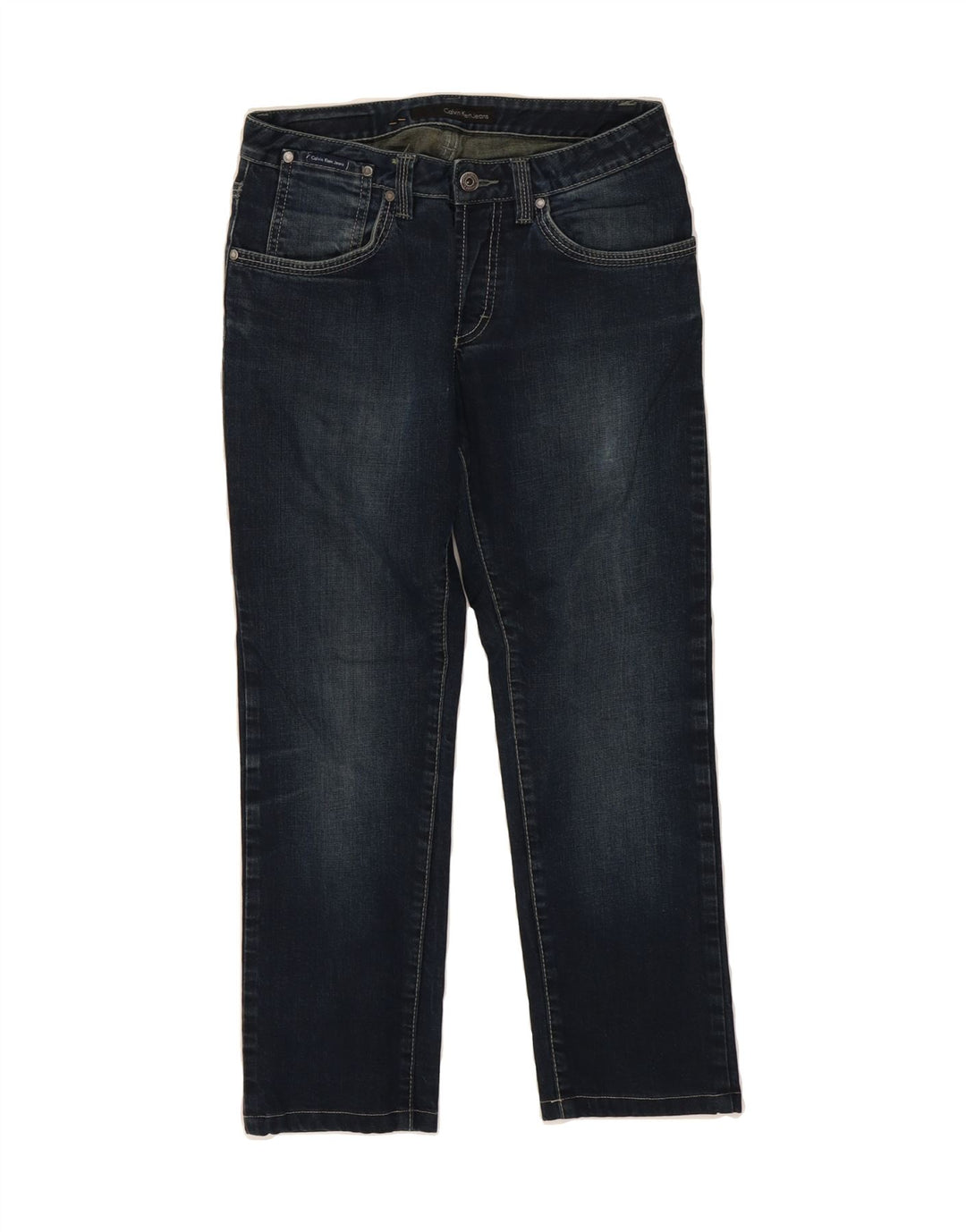 CALVIN KLEIN Womens Straight Jeans W30 L25 Blue Cotton Vintage Calvin Klein and Second-Hand Calvin Klein from Messina Hembry 