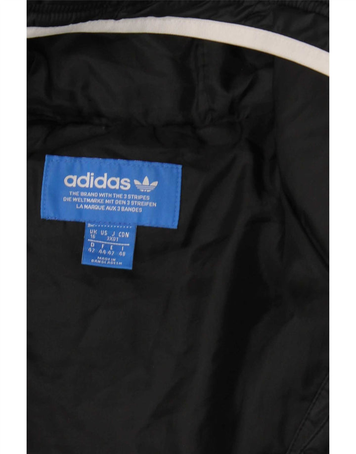 Женская утепленная куртка Adidas с капюшоном UK 16, большая черная полиэстер