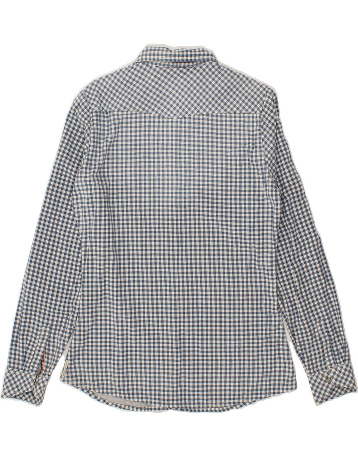 MAISON SCOTCH Mens Shirt Small Navy Blue Gingham Cotton Vintage Maison Scotch and Second-Hand Maison Scotch from Messina Hembry 