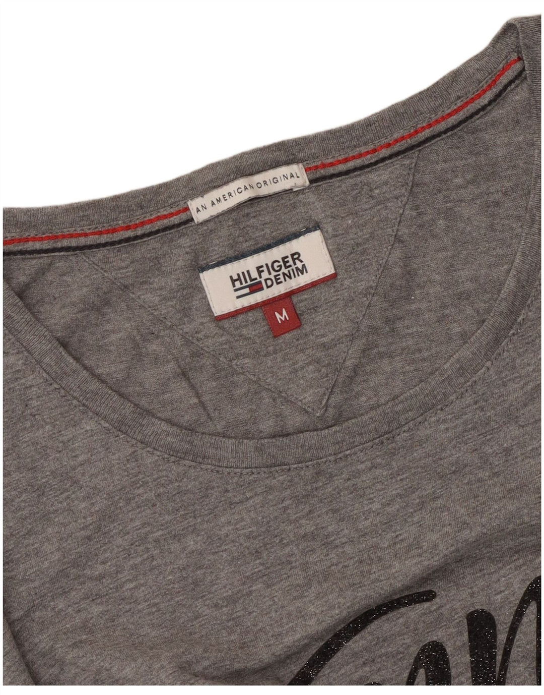 Женская футболка с рисунком Tommy Hilfiger Top UK 14 Medium Grey