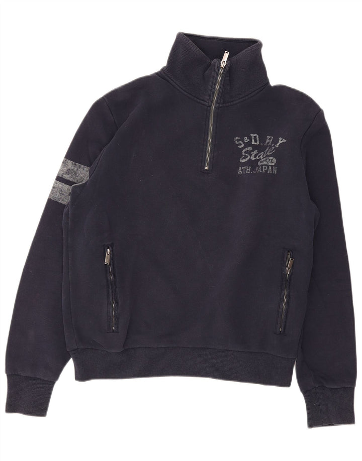 Мужской свитшот с рисунком Superdry, большой темно-синий, с цветными блоками