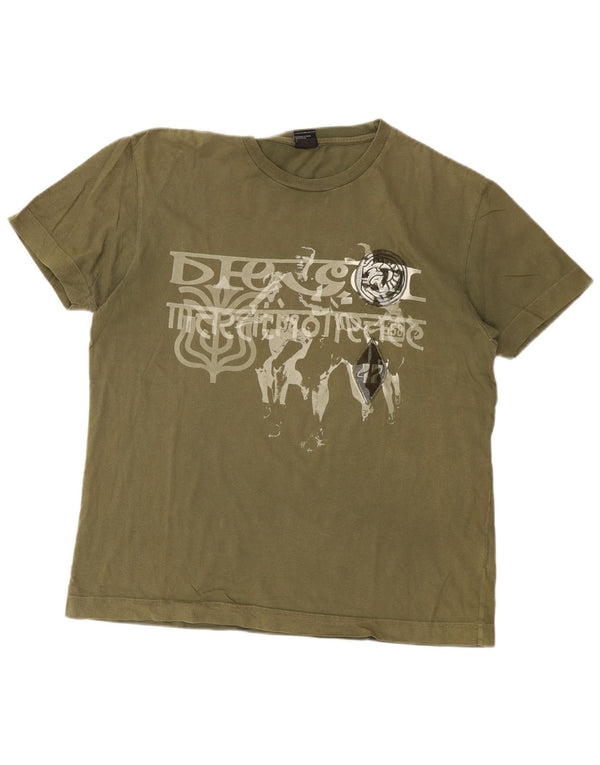 Мужская футболка с рисунком Diesel Top XL, цвет хаки, хлопок