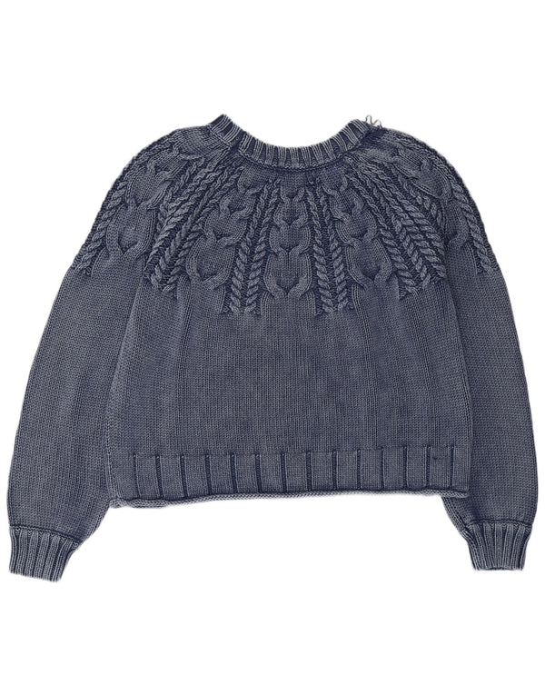 Женский укороченный джемпер с вырезом лодочкой WHITE STUFF, Великобритания 16, большой темно-синий