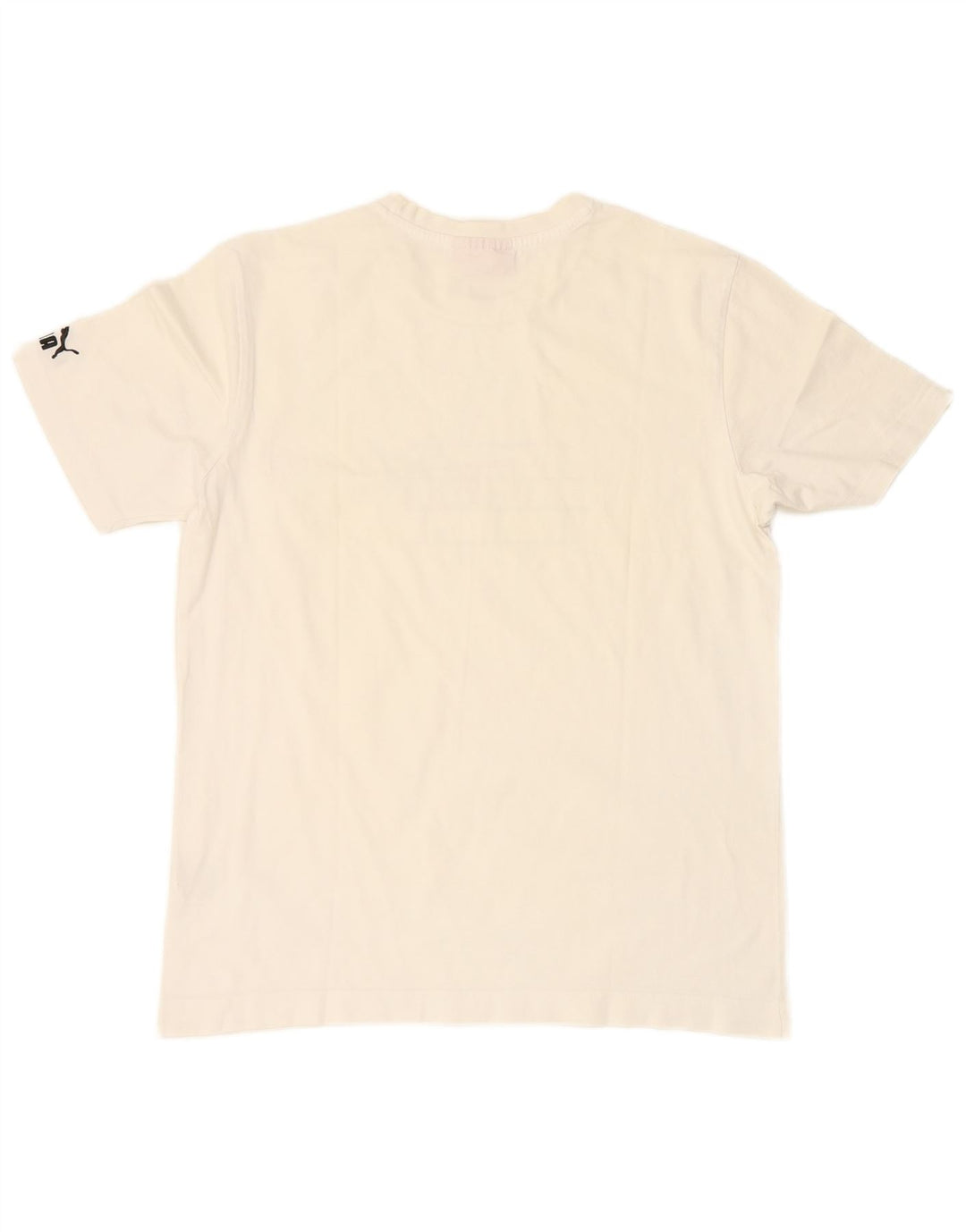 PUMA Mens Graphic T-Shirt Top Medium White Cotton