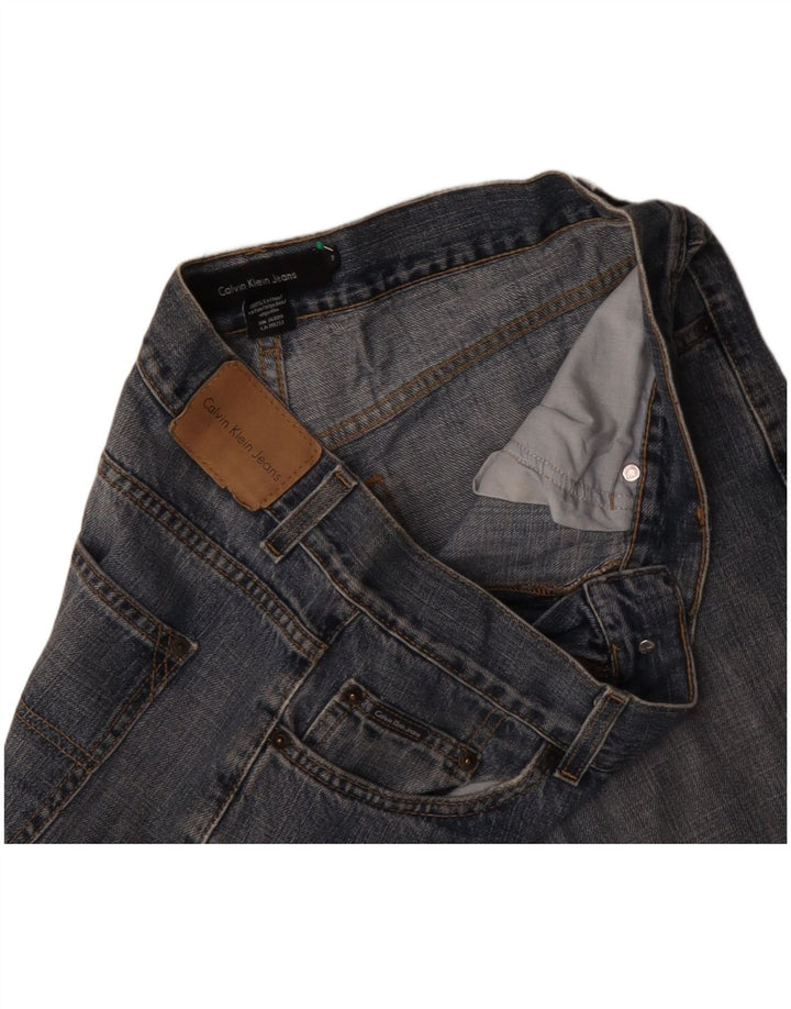 Мужские прямые джинсы CALVIN KLEIN W34 L30 синие, хлопок