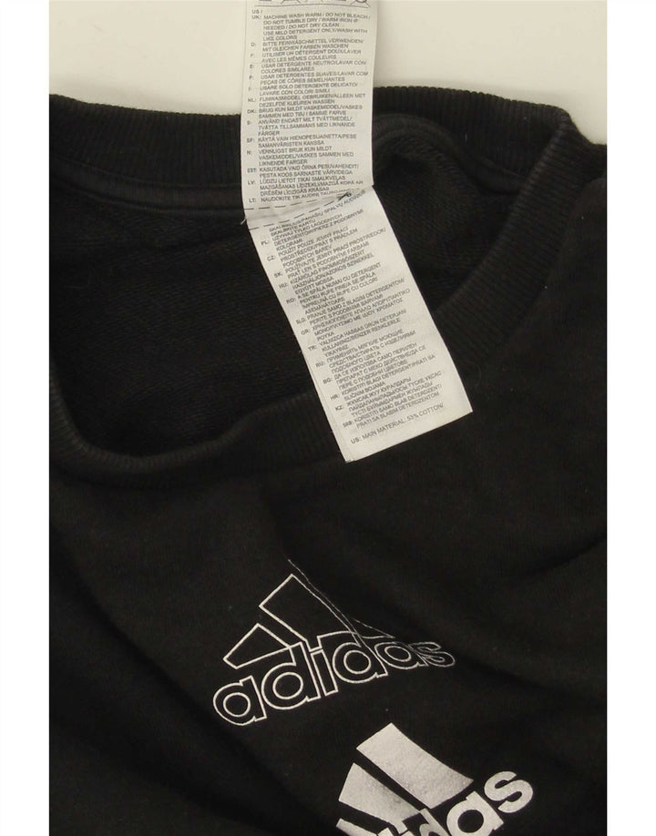 Женский свитер большого размера с рисунком Adidas UK 8/10, маленький черный