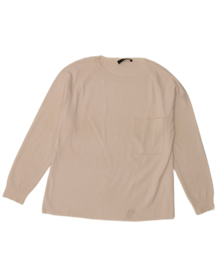 Женский джемпер с круглым вырезом Max Mara UK 14, средний, белый