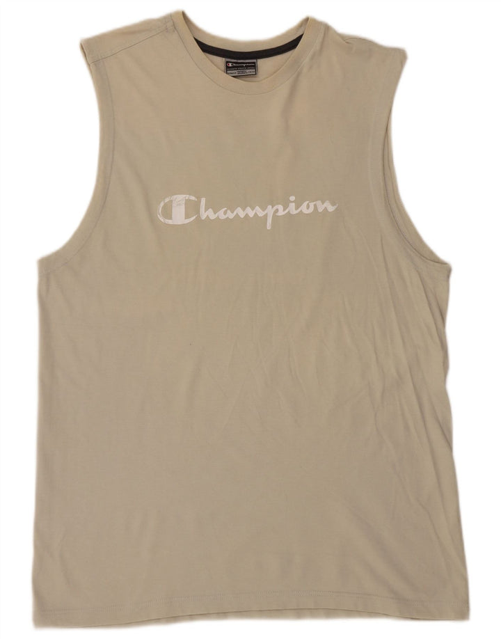 Мужская футболка с рисунком Champion 2XL, серая, хлопок