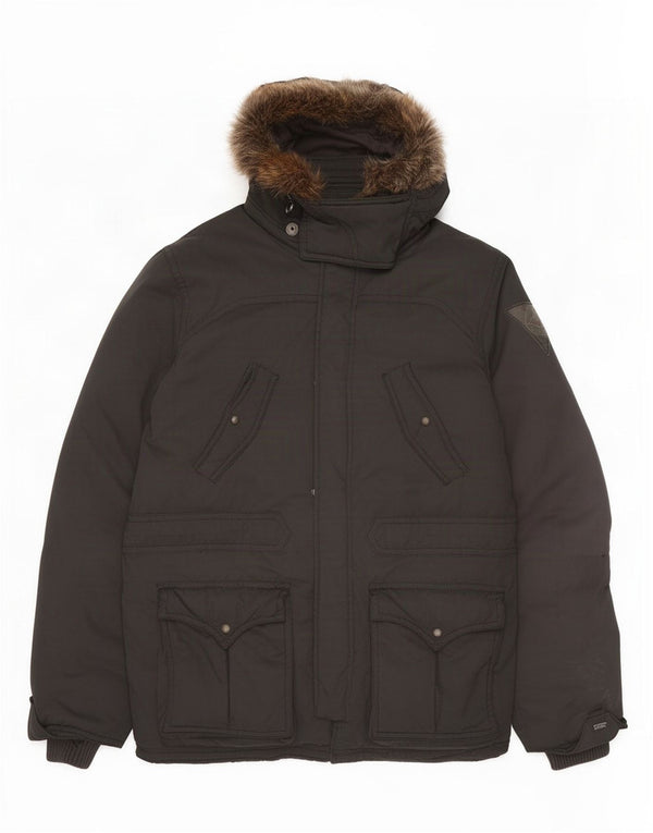 Мужское стеганое пальто с капюшоном Levi's UK 42 XL, черный полиэстер