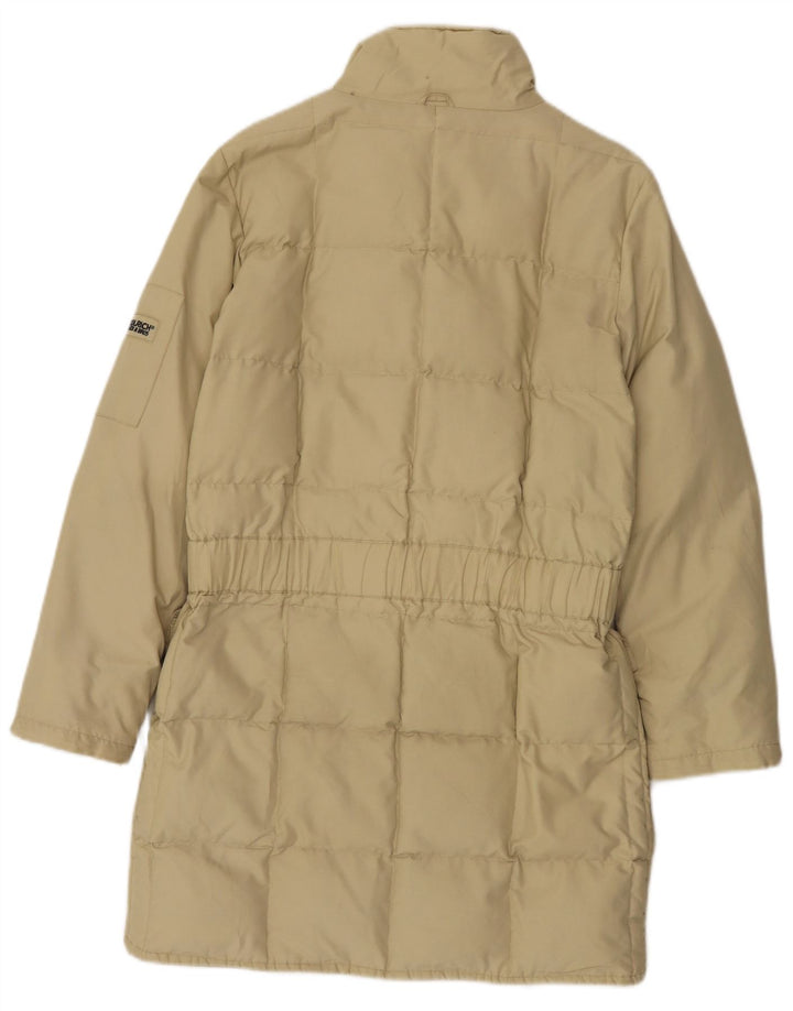 Женское длинное стеганое пальто Woolrich UK 10, маленький размер, бежевый нейлон