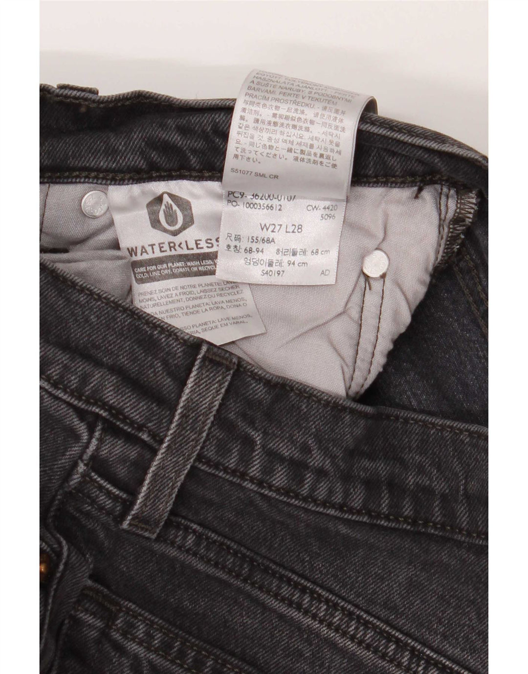Женские прямые джинсы Levi's 501 W27 L28, серый хлопок