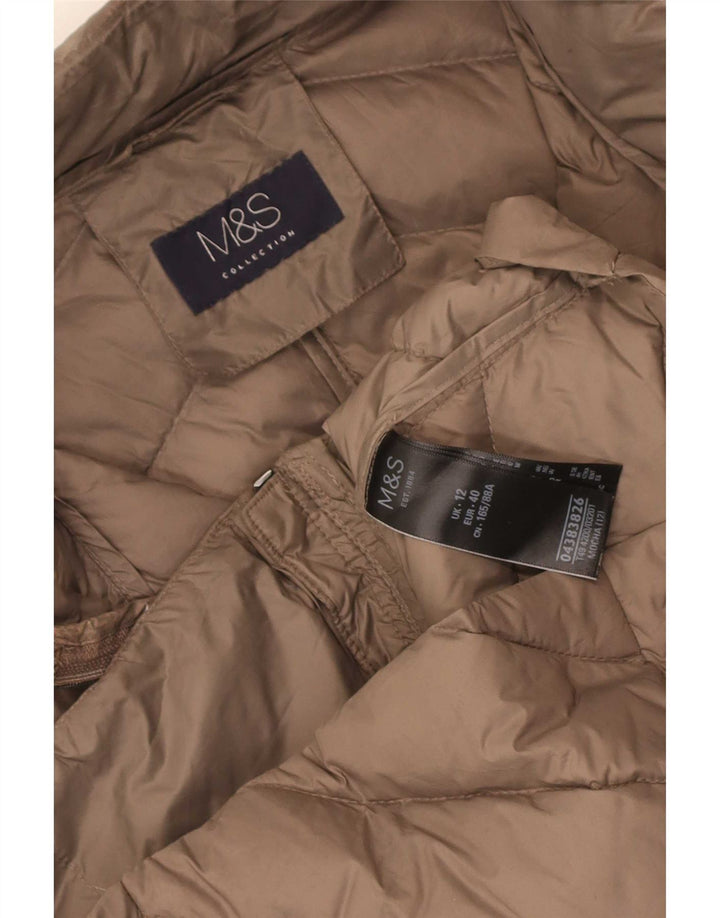 Женская стеганая куртка Marks & Spencer UK 12 средний коричневый из полиамида