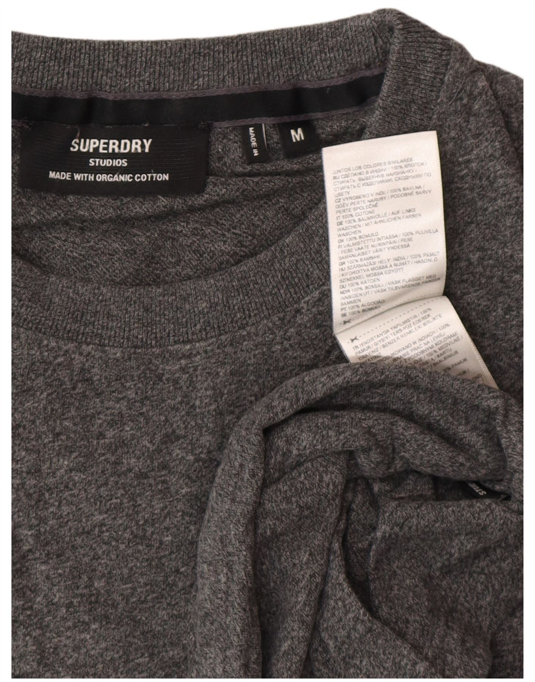 Мужская футболка Superdry Top из хлопка среднего серого цвета