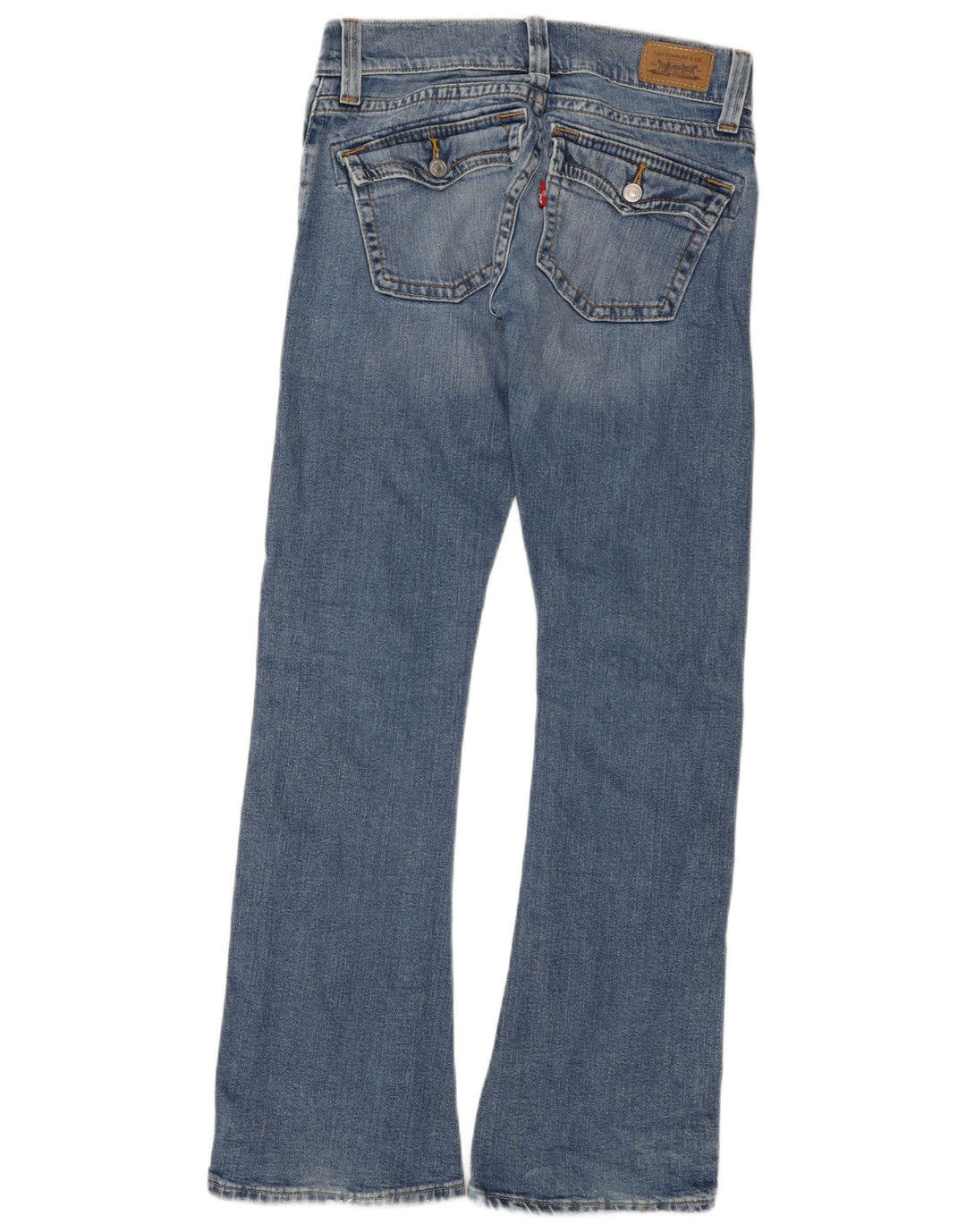 Женские расклешенные джинсы Levi's 504 с напуском, размер США 5, средний размер W28 L32, синий хлопок