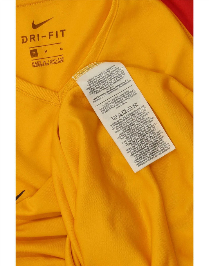 Мужская футболка Nike Dri Fit Верх среднего желтого цвета из полиэстера с цветными блоками