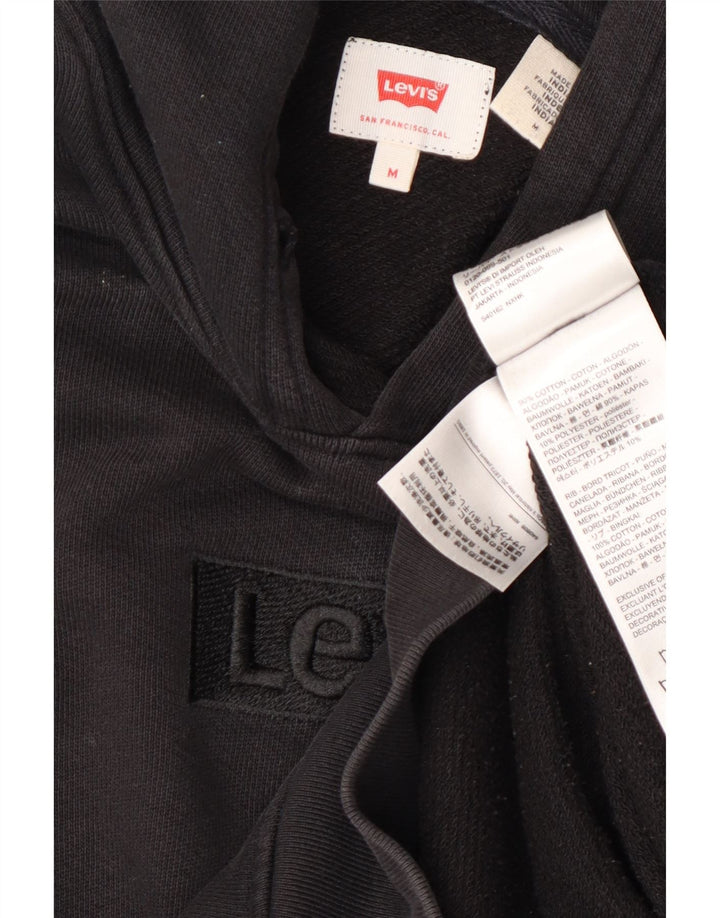 Мужской джемпер с капюшоном Levi's, черный, хлопковый, среднего размера