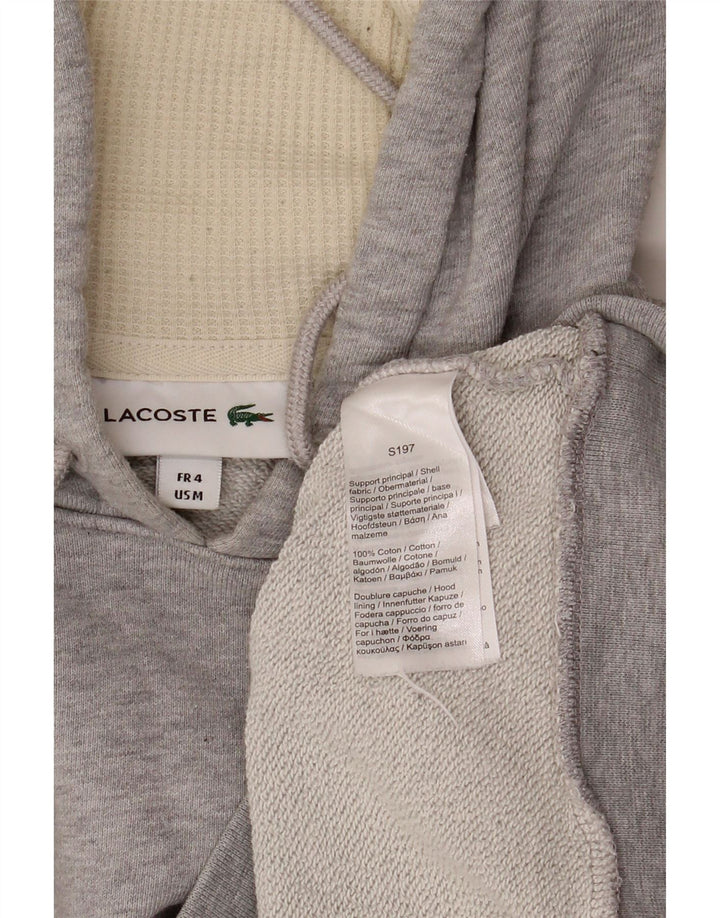 Мужской джемпер с капюшоном LACOSTE, размер 4, средний серый, хлопок