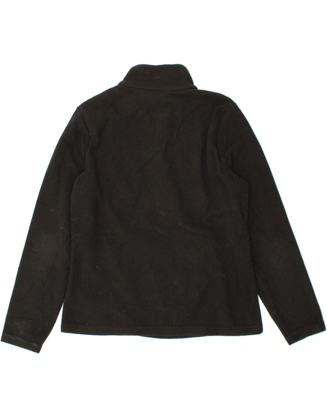 IZOD Womens Zip Neck Fleece Jumper UK 16 Large Black Polyester Vintage Izod and Second-Hand Izod from Messina Hembry 