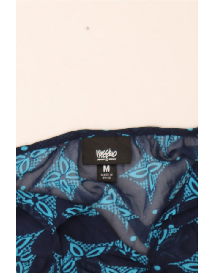 MOSSIMO Womens Blouse Top UK 14 Medium Navy Blue Geometric Polyester Vintage Mossimo and Second-Hand Mossimo from Messina Hembry 