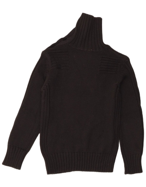 Женский джемпер с высоким воротником Sonny Bono, Великобритания 20 2XL, черный из шерсти мериноса