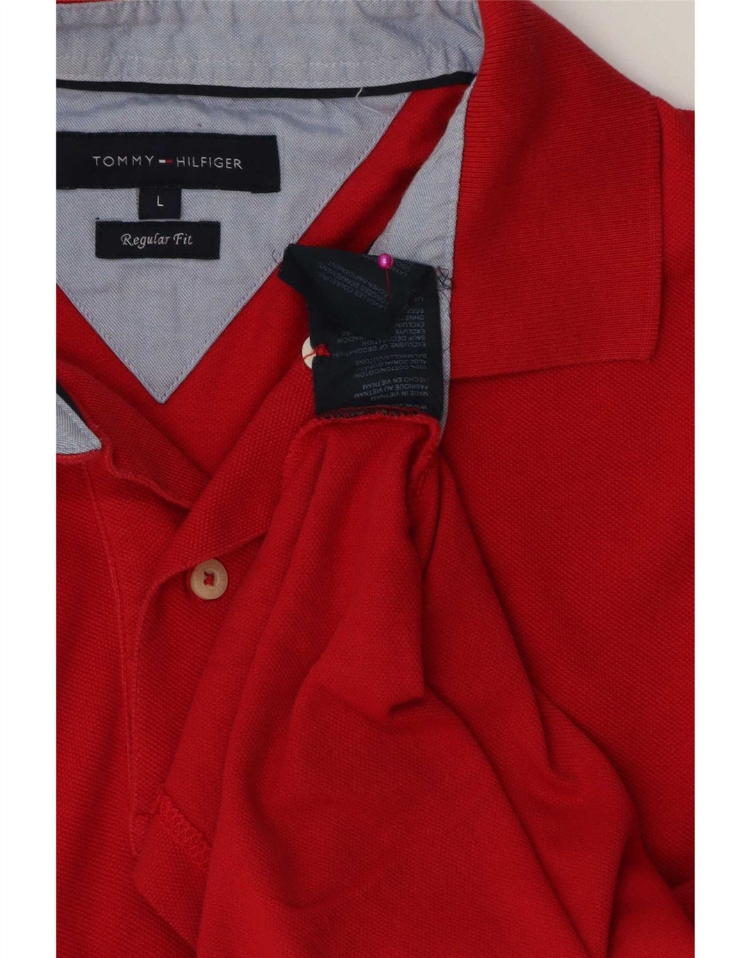 Мужская рубашка-поло обычного кроя Tommy Hilfiger, большая красная хлопковая рубашка