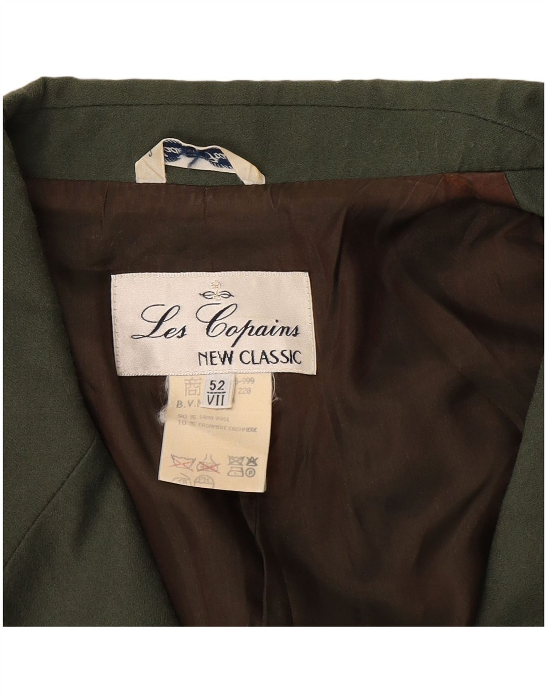 Женский пиджак на двух пуговицах Les Copains IT 52 2XL, хаки, шерсть