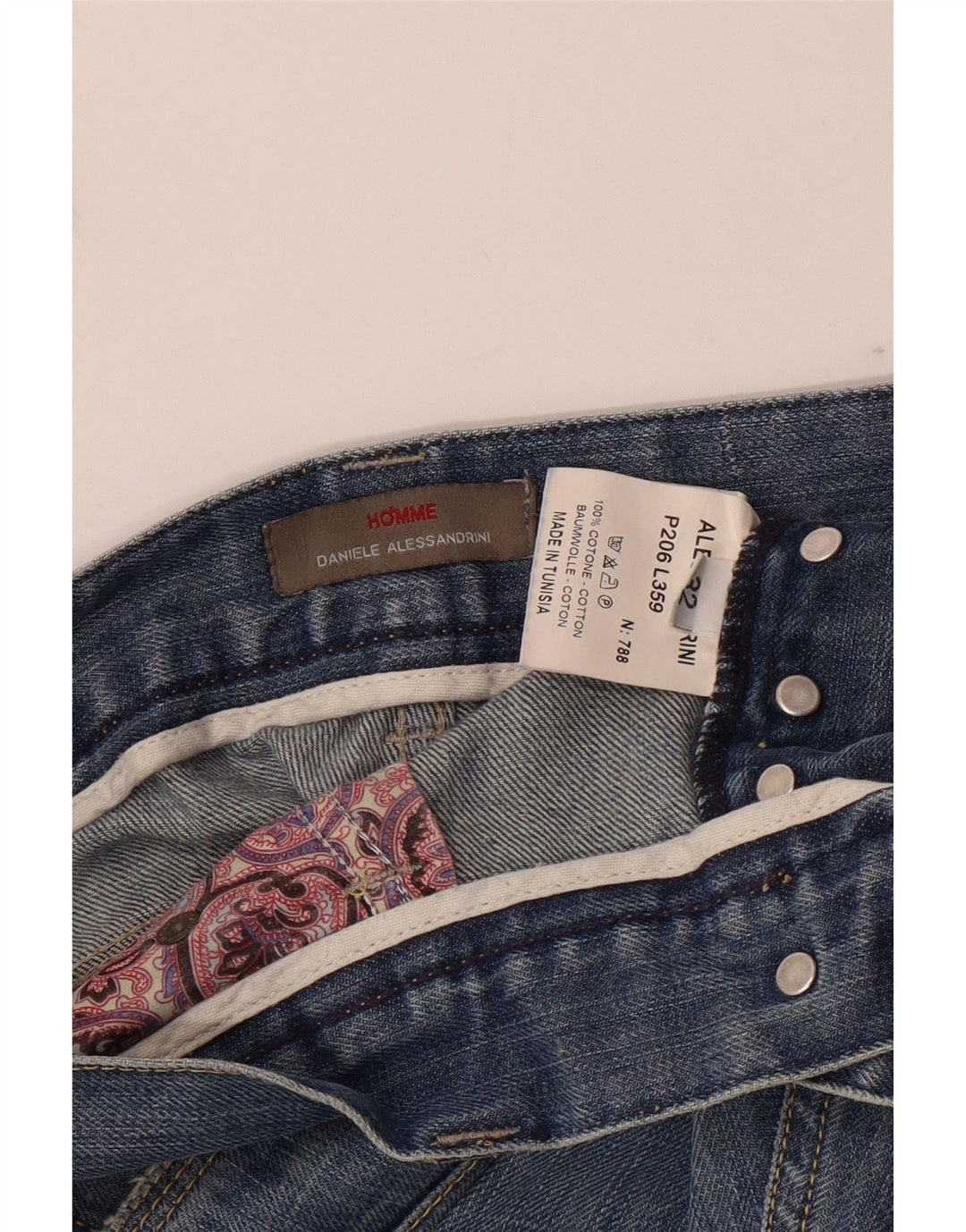 DANIELE ALESSANDRINI Womens Straight Jeans W32 L29 Blue Cotton