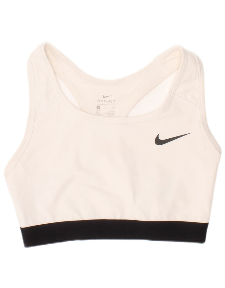 Женский спортивный бюстгальтер Nike Dri Fit, маленький белый спортивный бюстгальтер из полиэстера