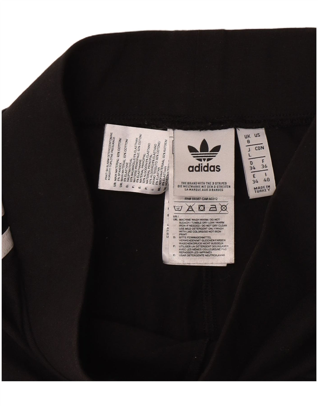 Женские леггинсы Adidas UK 8, маленькие черные хлопковые