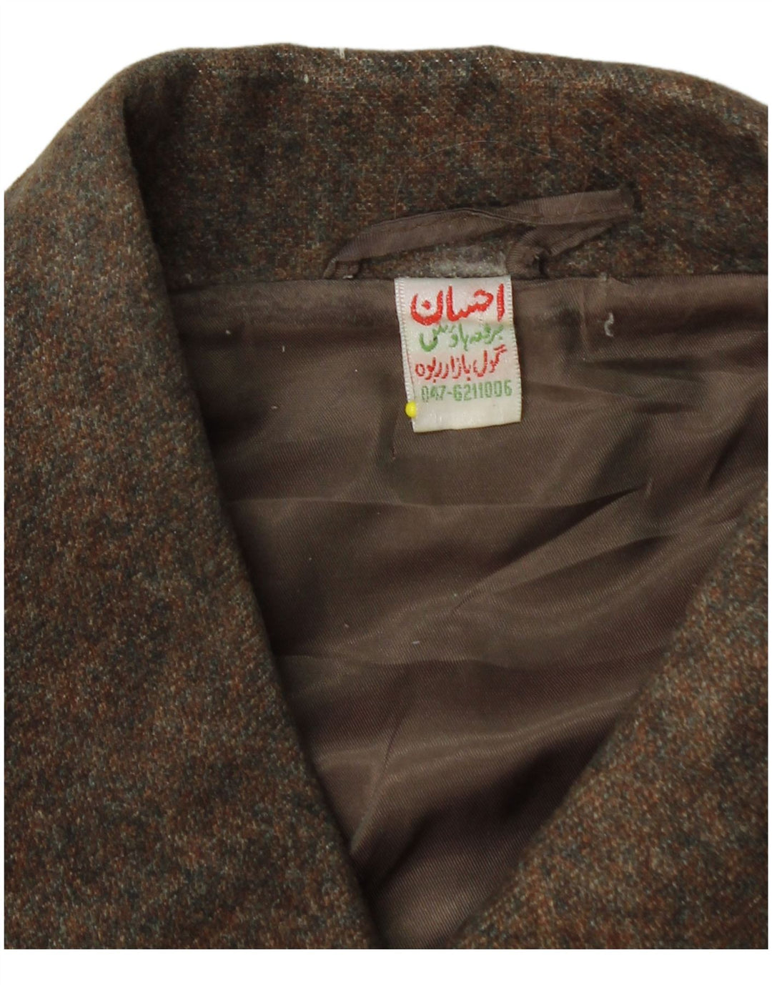 Винтажное женское пальто UK 14 среднего коричневого цвета