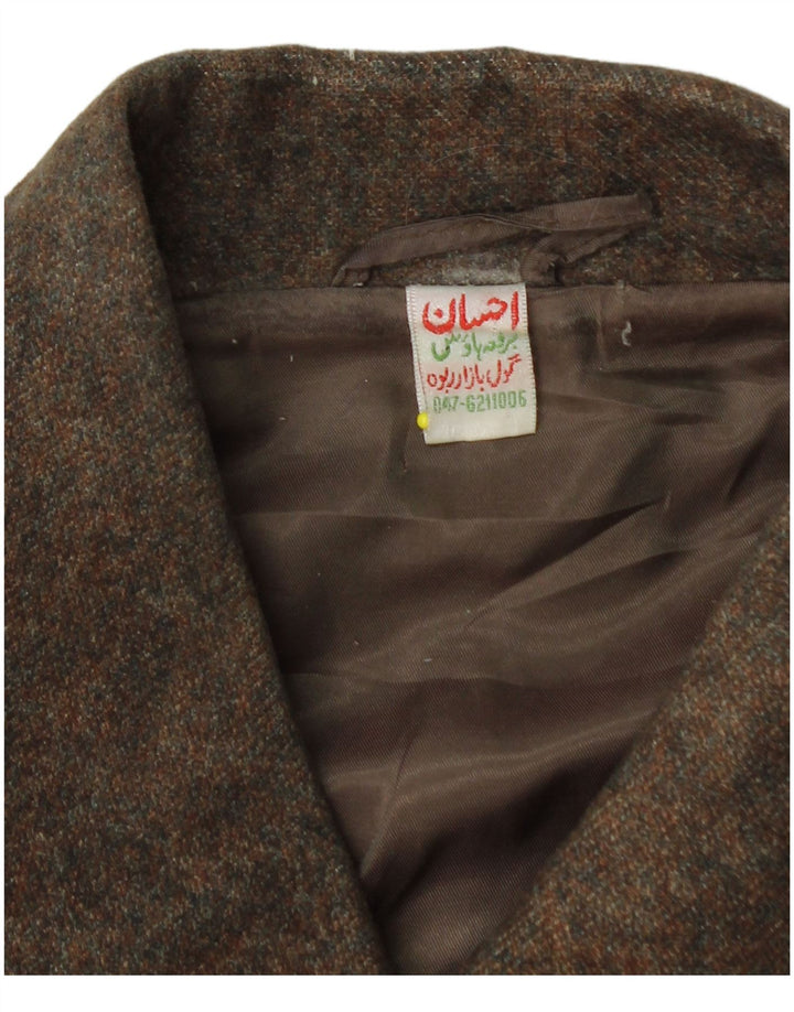 Винтажное женское пальто UK 14 среднего коричневого цвета