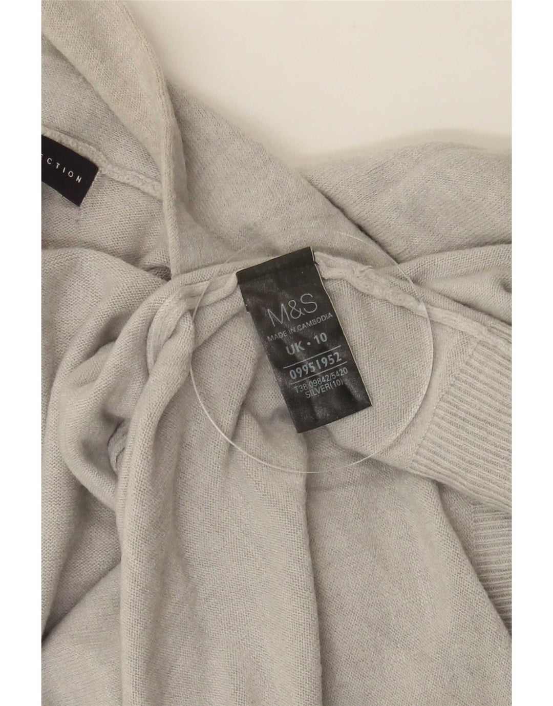 Женский удлиненный кардиган Marks & Spencer, Великобритания, 10, маленький, серебристый, акрил