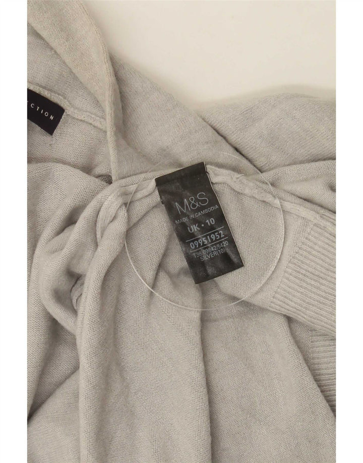 Женский удлиненный кардиган Marks & Spencer, Великобритания, 10, маленький, серебристый, акрил