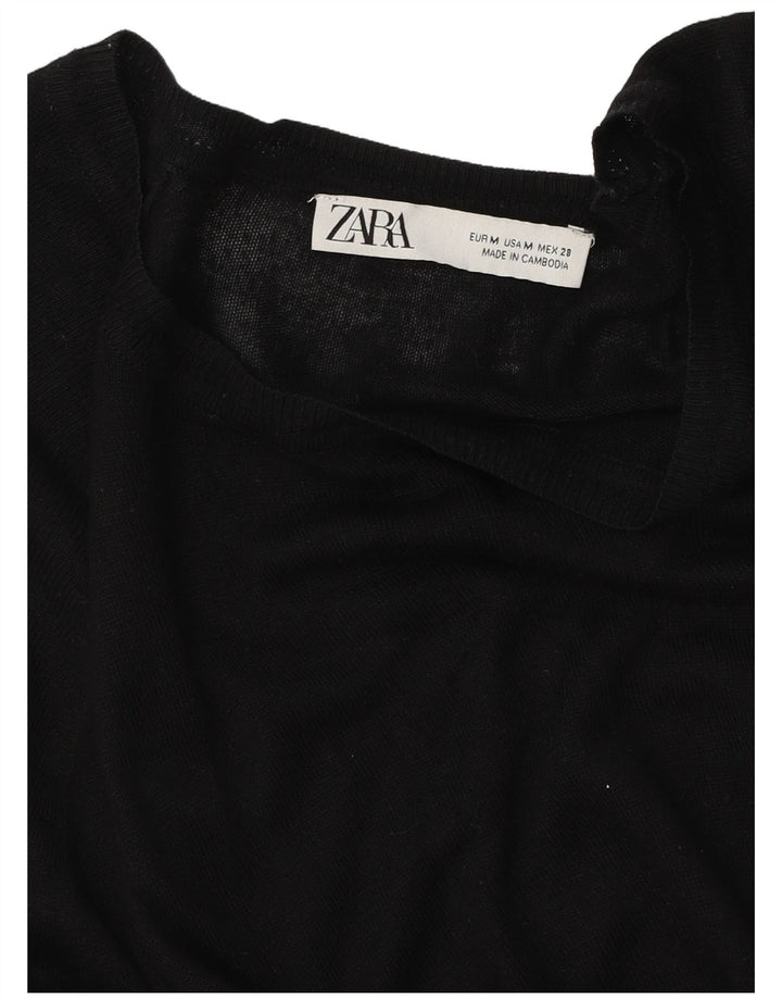Женский джемпер с вырезом «лодочка» Zara UK 14, средний черный