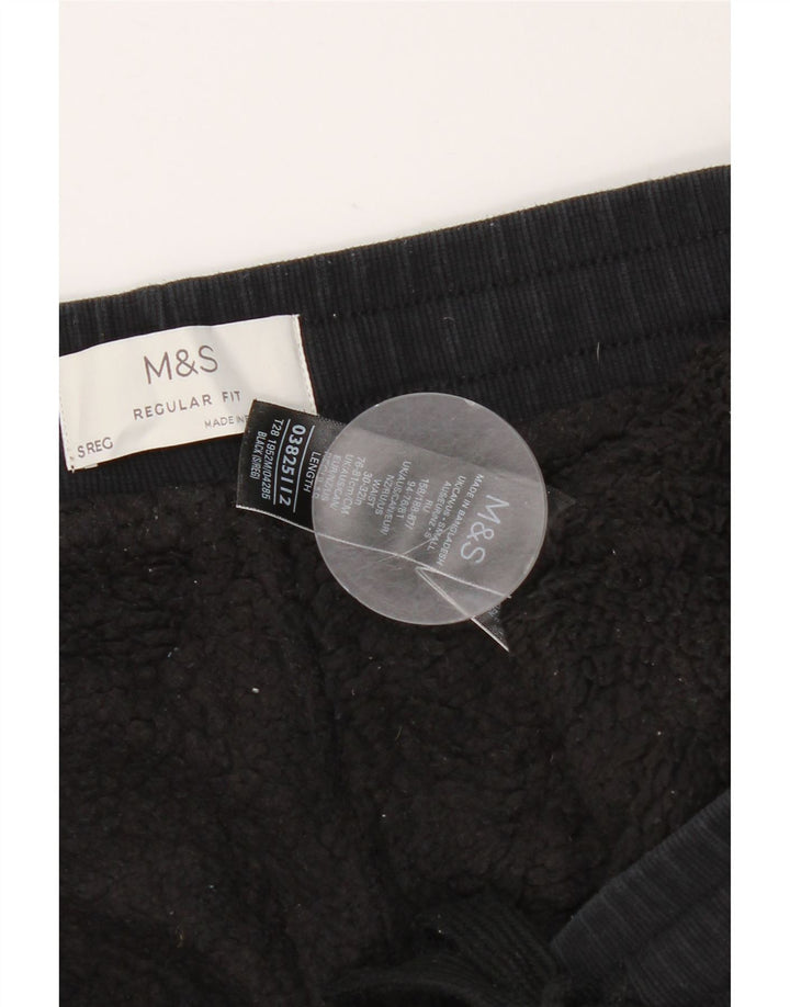 Marks & Spencer Мужские брюки-ветровки стандартного кроя, маленькие черные хлопковые