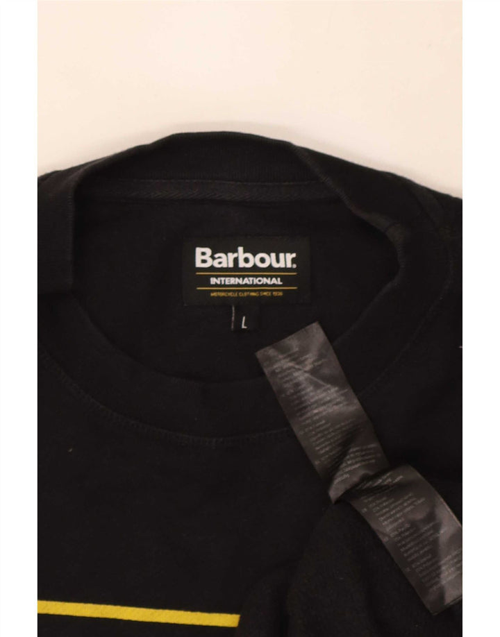 Мужской толстовка с рисунком Barbour, большой черный хлопковый джемпер
