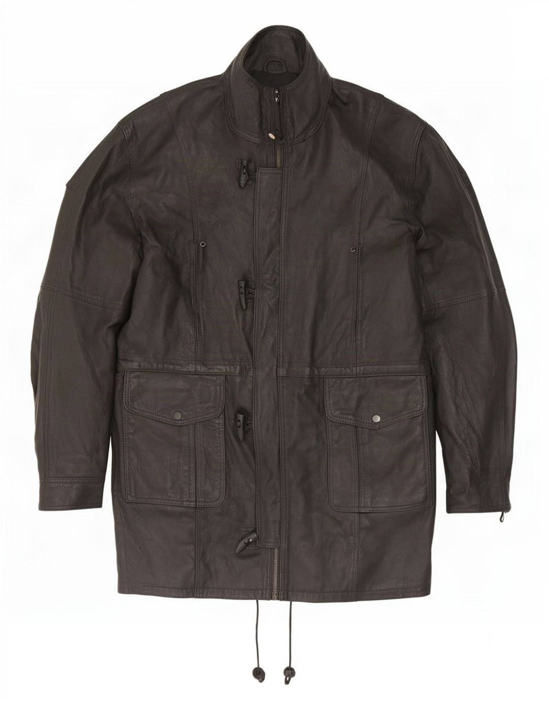 Винтажная мужская кожаная куртка Duffle UK 42 XL, черная