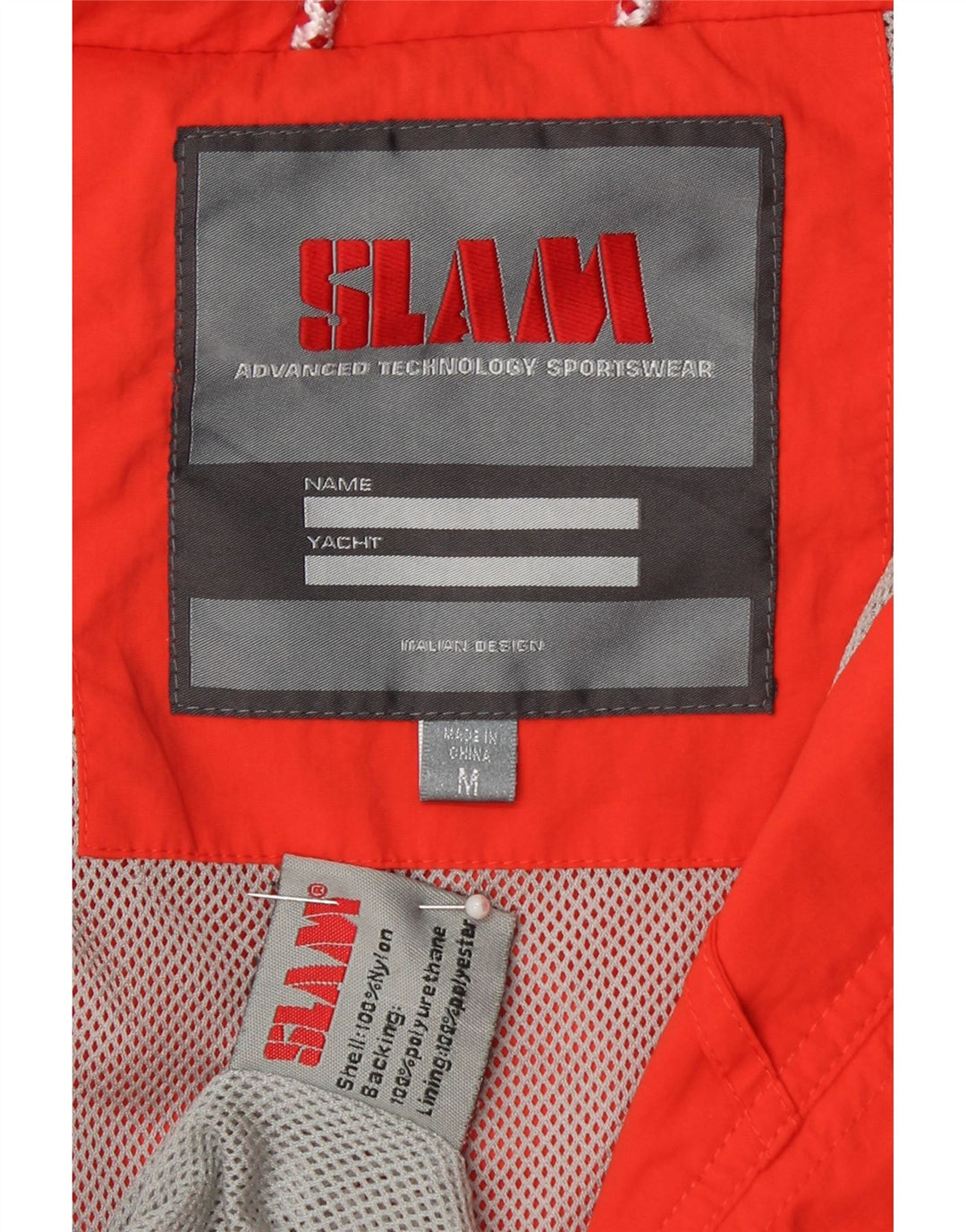 SLAM Mens Tracksuit Top Jacket Medium Orange Nylon Vintage Slam and Second-Hand Slam from Messina Hembry 