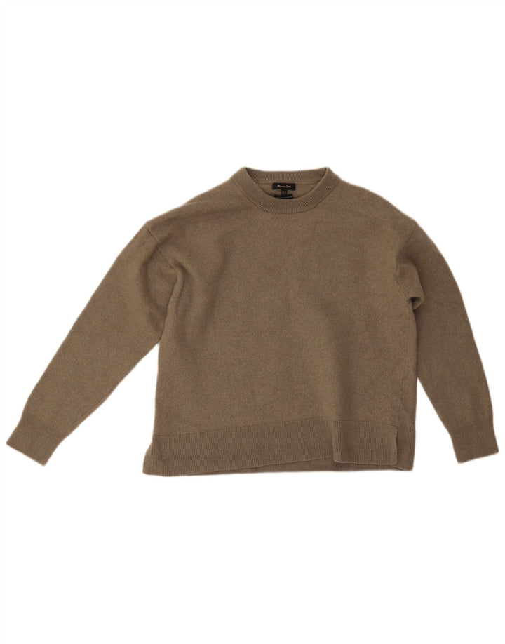 Женский джемпер с круглым вырезом Massimo Dutti, Великобритания 14, большой серый, шерстяной