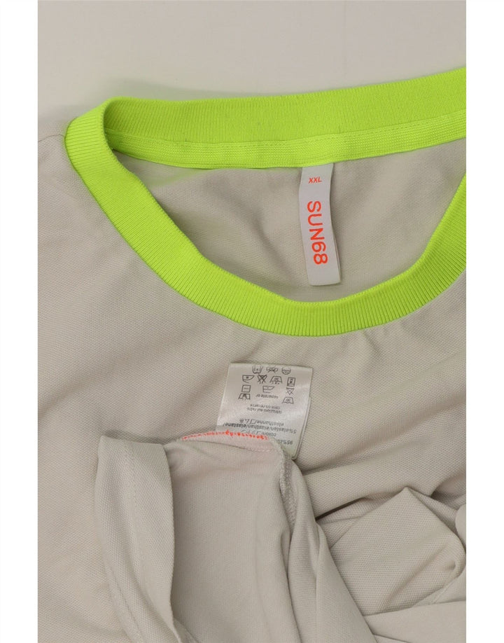 Sun68 Мужская футболка с рисунком, топ 2XL, серый хлопок